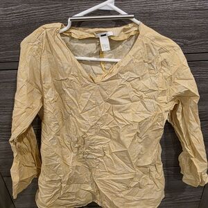 Yellow V-Neck Women's Top